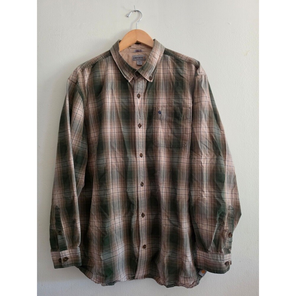 Carhartt relaxed fit long sleeve button up mens 2xl shirt